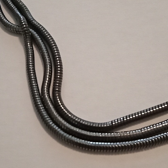 #801.   3 Piece Black, Silver And Gunmetal Necklace Bundle. - Picture 8 of 8